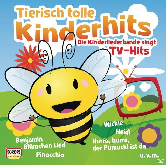 Kinderalbum-Cover mit einer Cartoon-Biene, TV und Blumen.