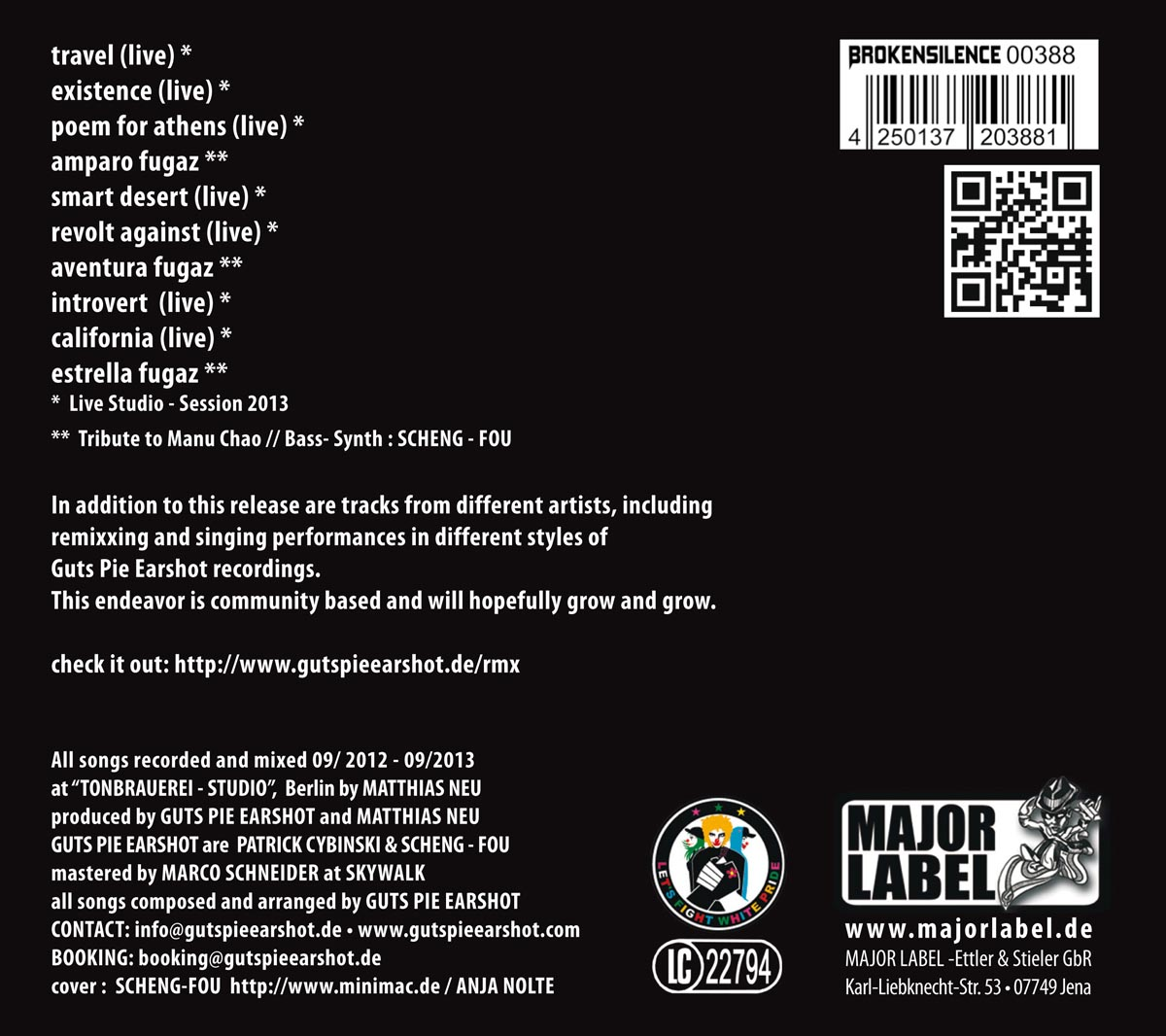 Guts Pie Earshot - Amparo Fugaz  - (CD)