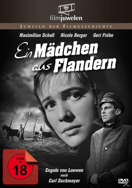 Filmplakat: Ein Frauengesicht, ein Mann in Uniform und weitere Figuren, mit dem Titel auf Deutsch.