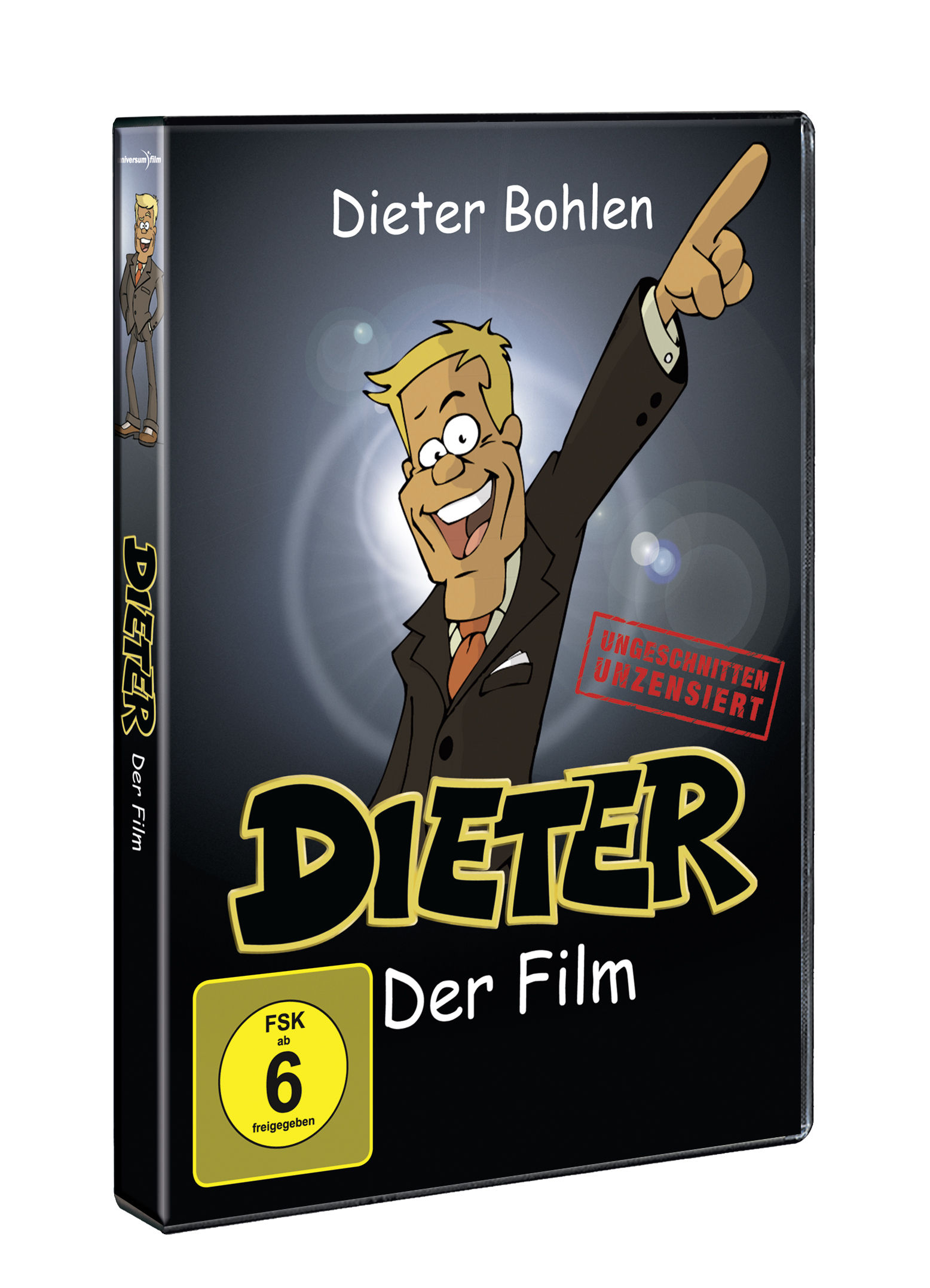 Albumcover von Dieter Der Film. Cartoon eines Mannes, der zeigt.