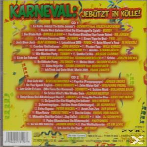CD-Cover mit Karnevall JeBütz in Kolle Text. Viele Textzeilen mit verschiedenen Künstlernamen.