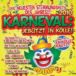 Albumcover mit einem Clown und Text in Gelb und Rot. Text auf Deutsch, der ein Karnevalsthema darstellt.