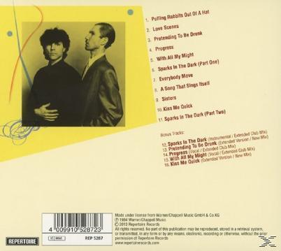 Rückseite einer CD, mit zwei Männern auf einem Foto und einer Liste von Liedern und Credits.