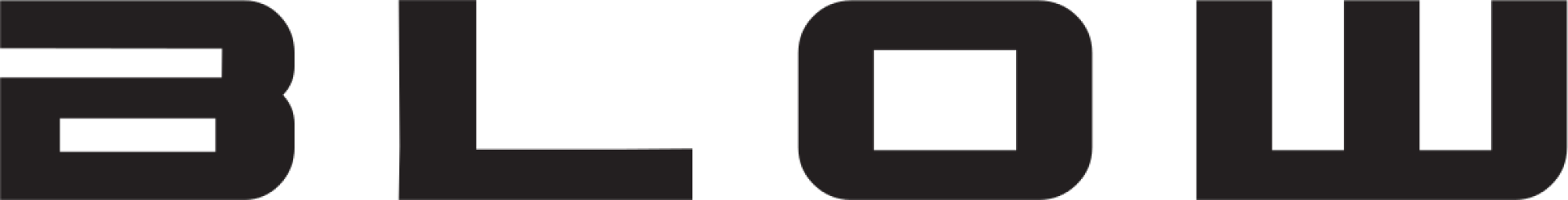 Czarne tło z białymi wielkimi literami, które piszą "BLOW".