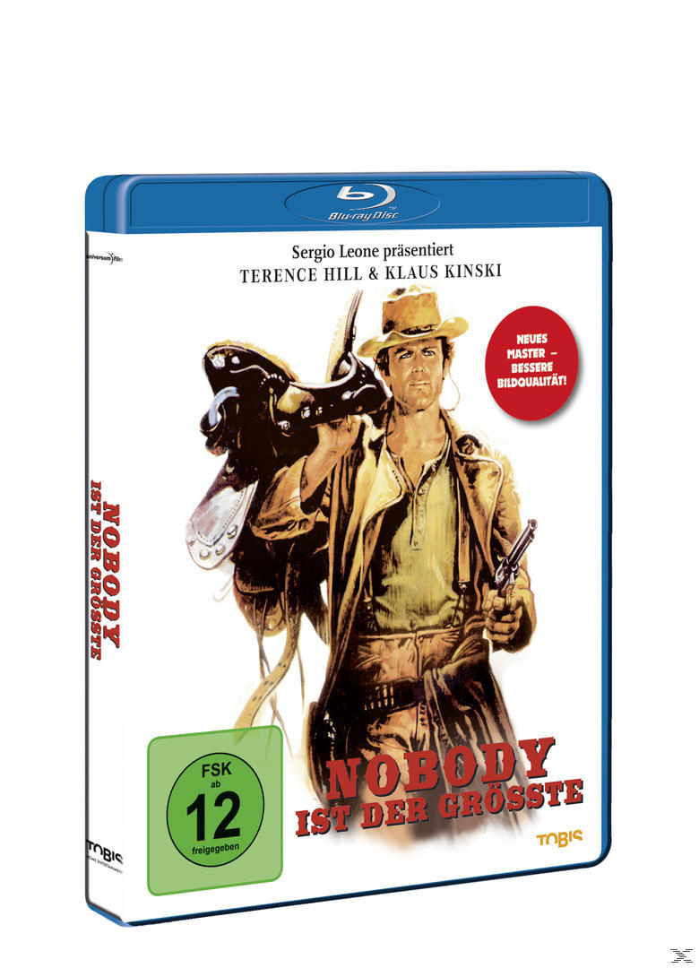 Blu-ray-Cover eines Westernfilms. Ein Cowboy hält eine Waffe und einen Sattel.