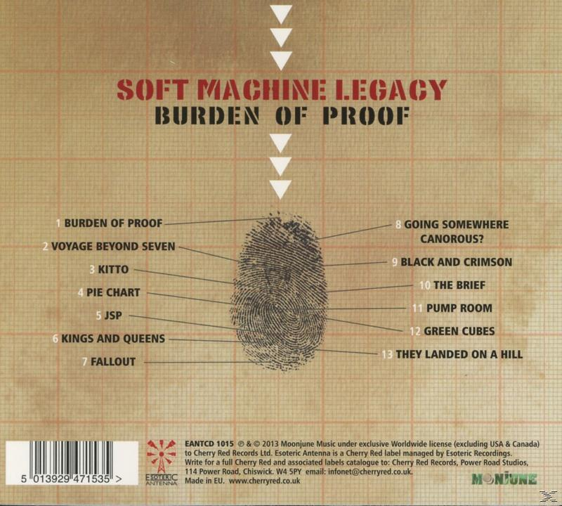 Soft Machine Proof Burden - Legacy (CD) Of 