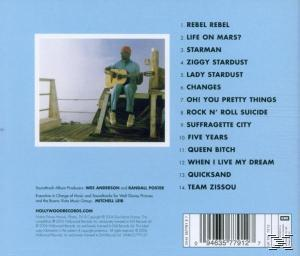 Album-Rückseite: Mann spielt Gitarre, Songtitel-Liste und etwas Text. Hellblauer Hintergrund.