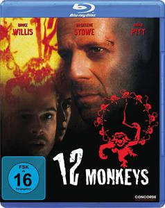 Filmcover: Bruce Willis, Brad Pitt und Madeline Stowe auf einer Blu-ray Disc.