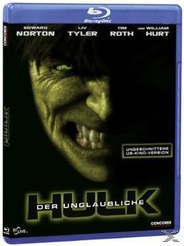 Hulk-Filmcover mit grünem Hulk-Gesicht, blauem Hintergrund und dem Namen von Edward Norton.