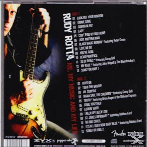 CD-Cover mit Rudy Rotta, der eine Gitarre hält. Titelliste rechts.