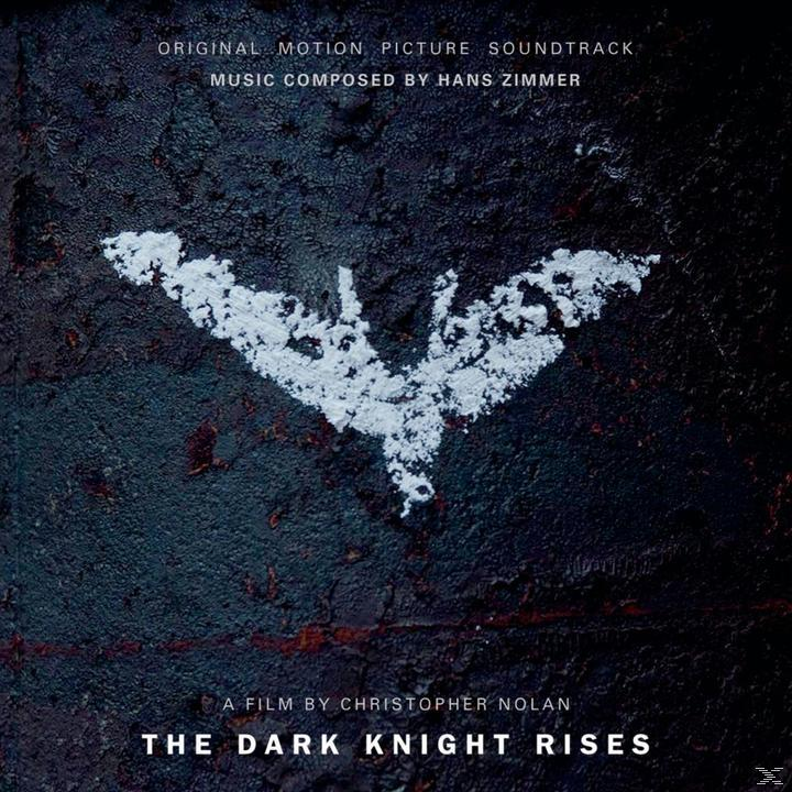 Das Dark Knight Rises-Filmposter. Ein Fledermaussymbol auf dunklem, strukturiertem Hintergrund.