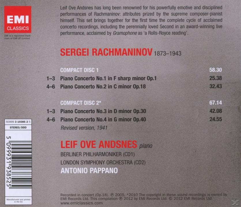 CD-Cover mit Künstlernamen, Sergei Rachmaninow und CD-Informationen.