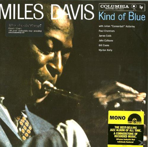 Miles Davis album borítója, Kind of Blue. Egy trombitás férfi látható a borítón.
