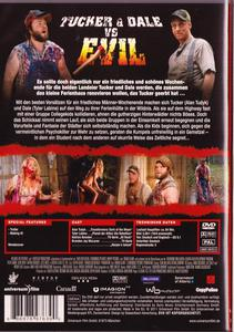 DVD-Cover für Tucker & Dale vs Evil. Zeigt die beiden Hauptfiguren und eine Horrorszene.