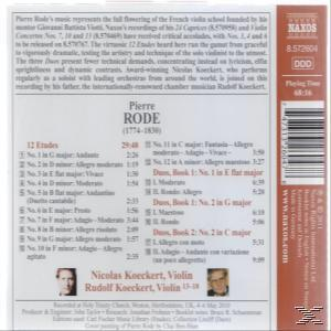 CD-Rückseite mit Text über Pierre Rode. Brauner Hintergrund mit weißem Text.