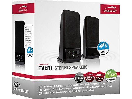 SPEEDLINK EVENT Stereo Lautsprecher, schwarz (SL-8004-BK)
