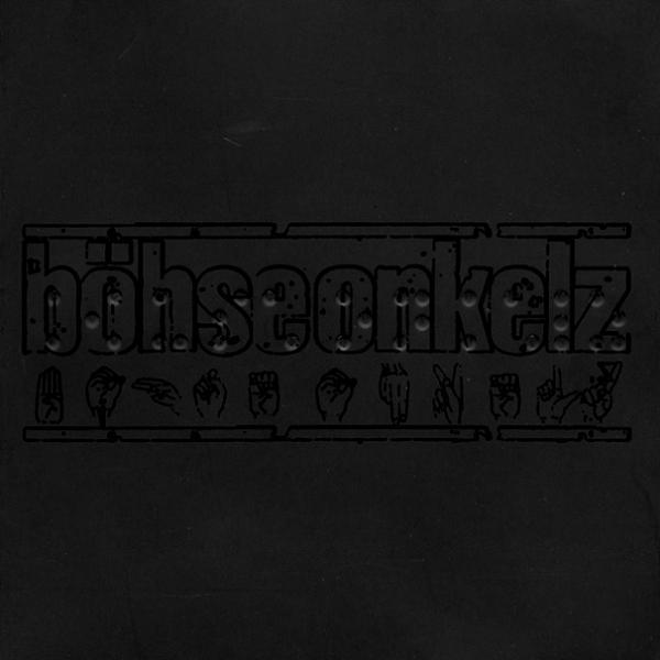 Schwarzes Albumcover mit dem Bandnamen 'Böhse Onkelz' und abstrakten Symbolen.