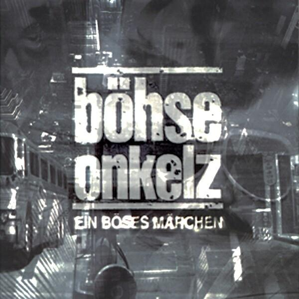 Albumcover für 'Böhse Onkelz'. Schwarz-Weiß-Bild mit Bandnamen und Albumtitel.