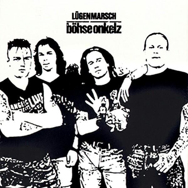 Schwarz-Weiß-Foto einer Punkband, Albumcover.
