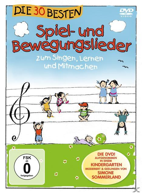 DVD-Cover: Kinder singen, Noten, Titel "Spiel- und Bewegungslieder".