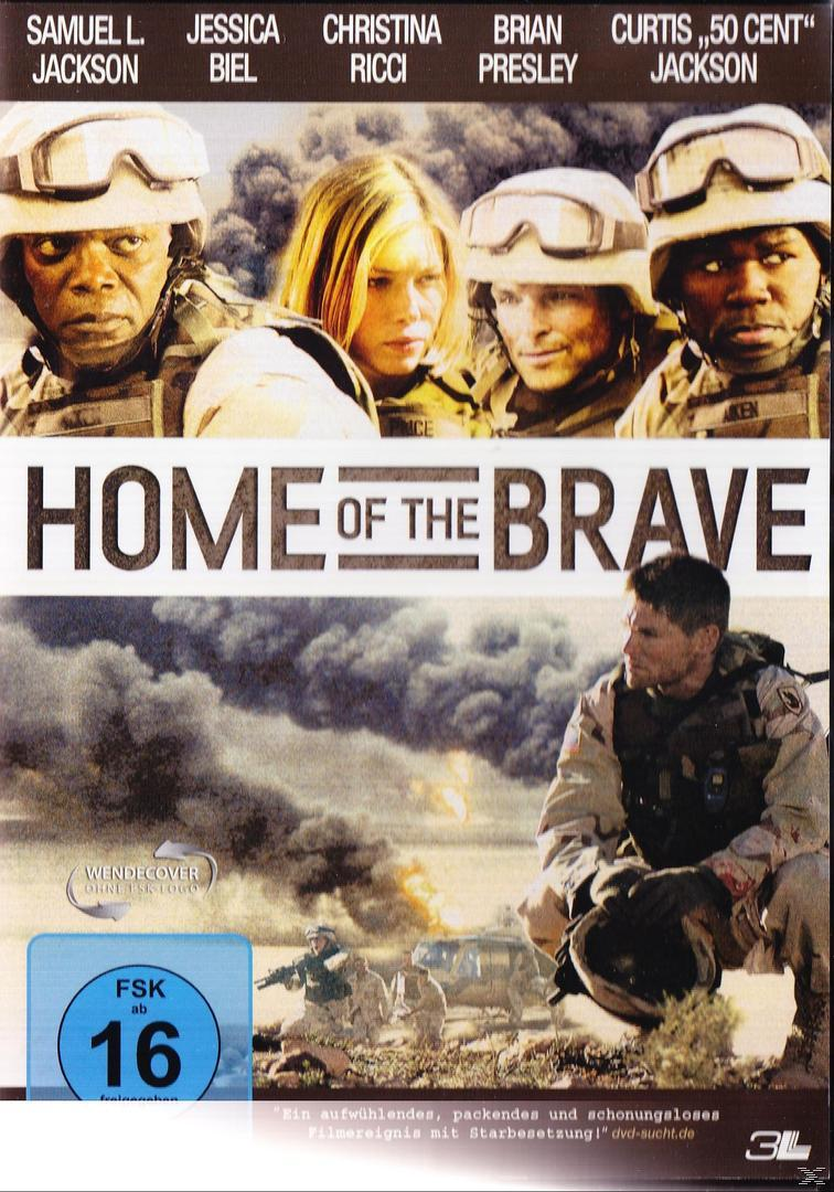 Filmposter „Home of the Brave“ mit Samuel L. Jackson, Jessica Biel und Soldaten in der Wüste.