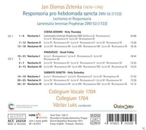 CD-Cover mit Text über Jan Dismas Zelenka. Enthält Titellisten und Logos.