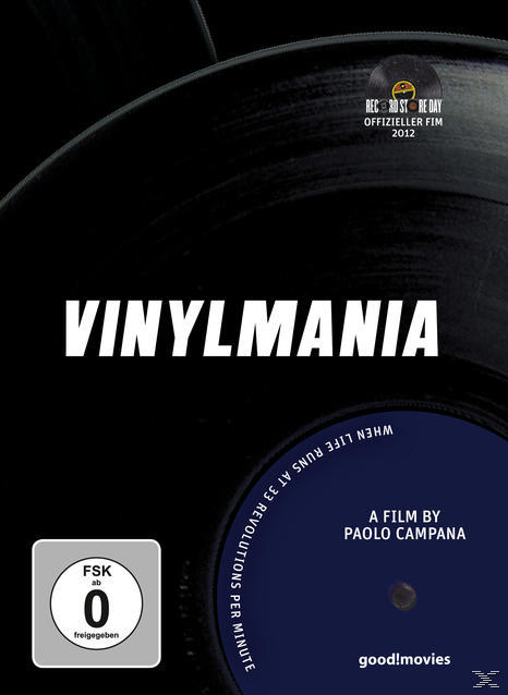 Vinylmania-Albumcover. Eine Schallplatte füllt das Bild aus. Der Titel lautet 'Vinylmania'.