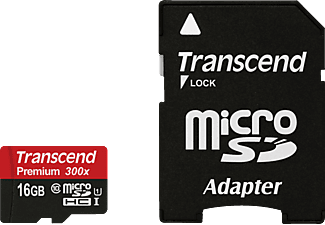 TRANSCEND microSDHC 300X UHS-I CL10 16GB - Speicherkarte 