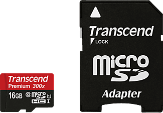 TRANSCEND microSDHC 300X UHS-I CL10 16Go - Carte mémoire 