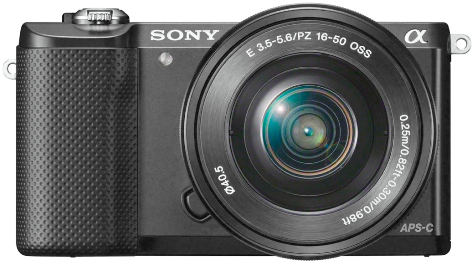 Cámara Evil - Sony ILCE 5000LB, 20.1 Mpx, WiFi, NFC, Vídeos Full HD, objetivo 16-50 mm, Negro