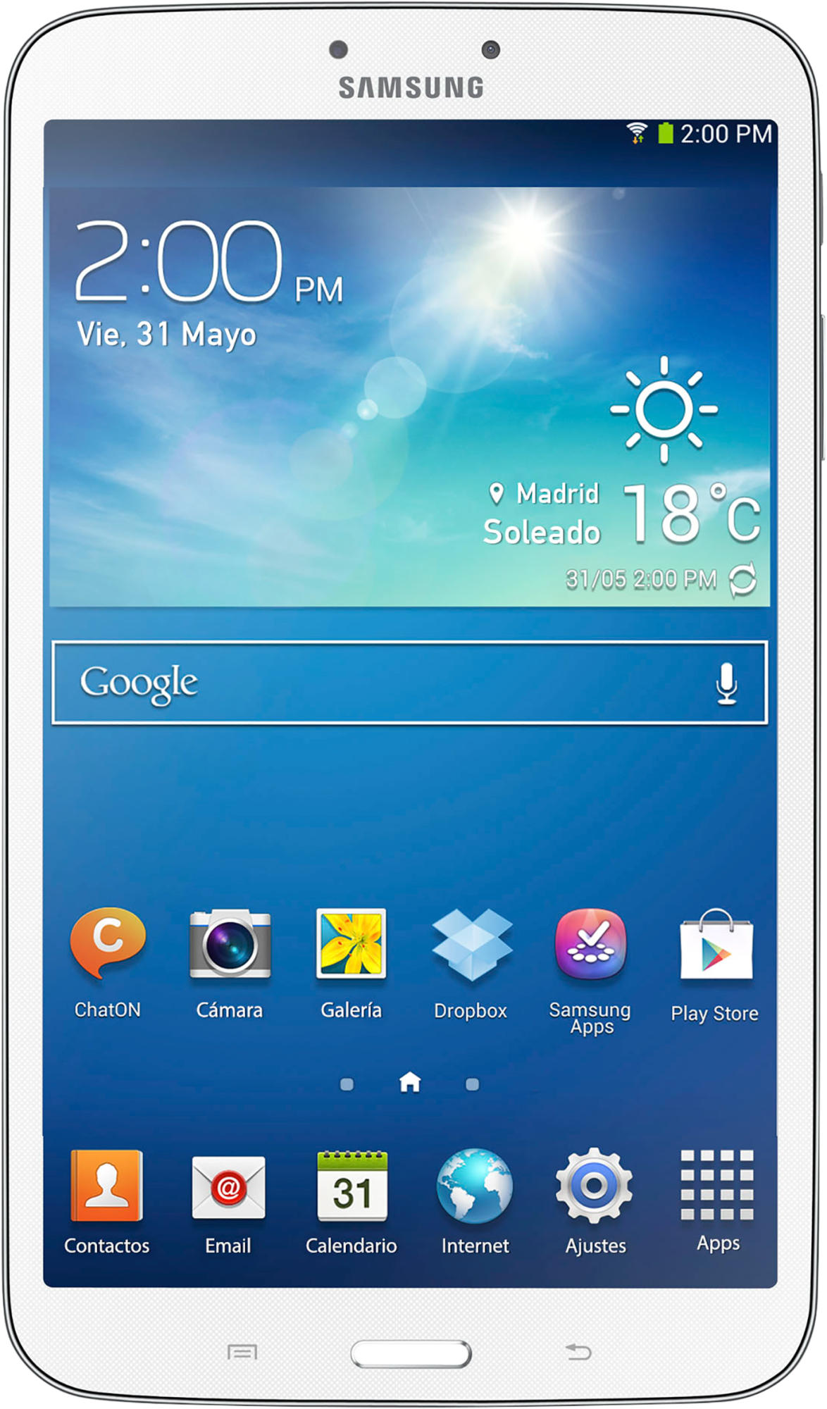 Tablet - Samsung Galaxy Tab 3, 8", Blanca, 16GB, DLNA
