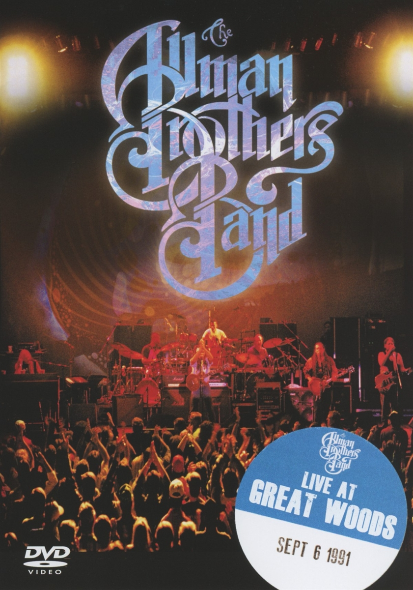 DVD-Cover: The Allman Brothers Band live in Great Woods, 6. Sept. 1991. Band auf der Bühne.