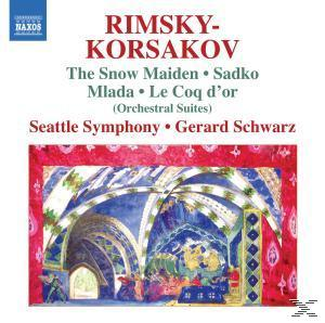 Albumcover für Rimsky-Korsakovs Orchestersuiten. Kunstwerk in einer Kirche.