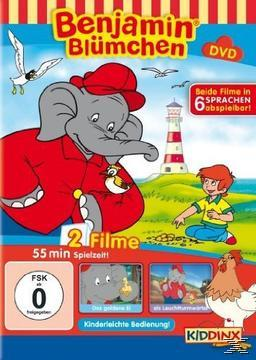 DVD-Cover mit einer Elefanten-Cartoonfigur und einem Jungen. Der Titel lautet 'Benjamin Blümchen'.