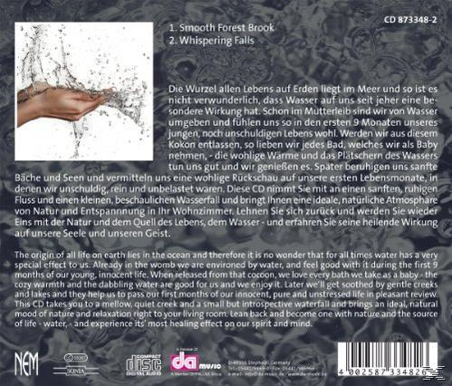 CD-Cover: Wasser mit Hand, Text links. Text auf Deutsch auf Wasserhintergrund.