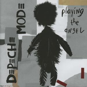 Albumcover von Depeche Mode mit einer schwarzen, gefiederten Figur und dem Text: Playing the Angel.
