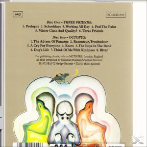 Album-Rückseite mit farbenfrohem Design und Titellisten für die Scheiben eins und zwei.