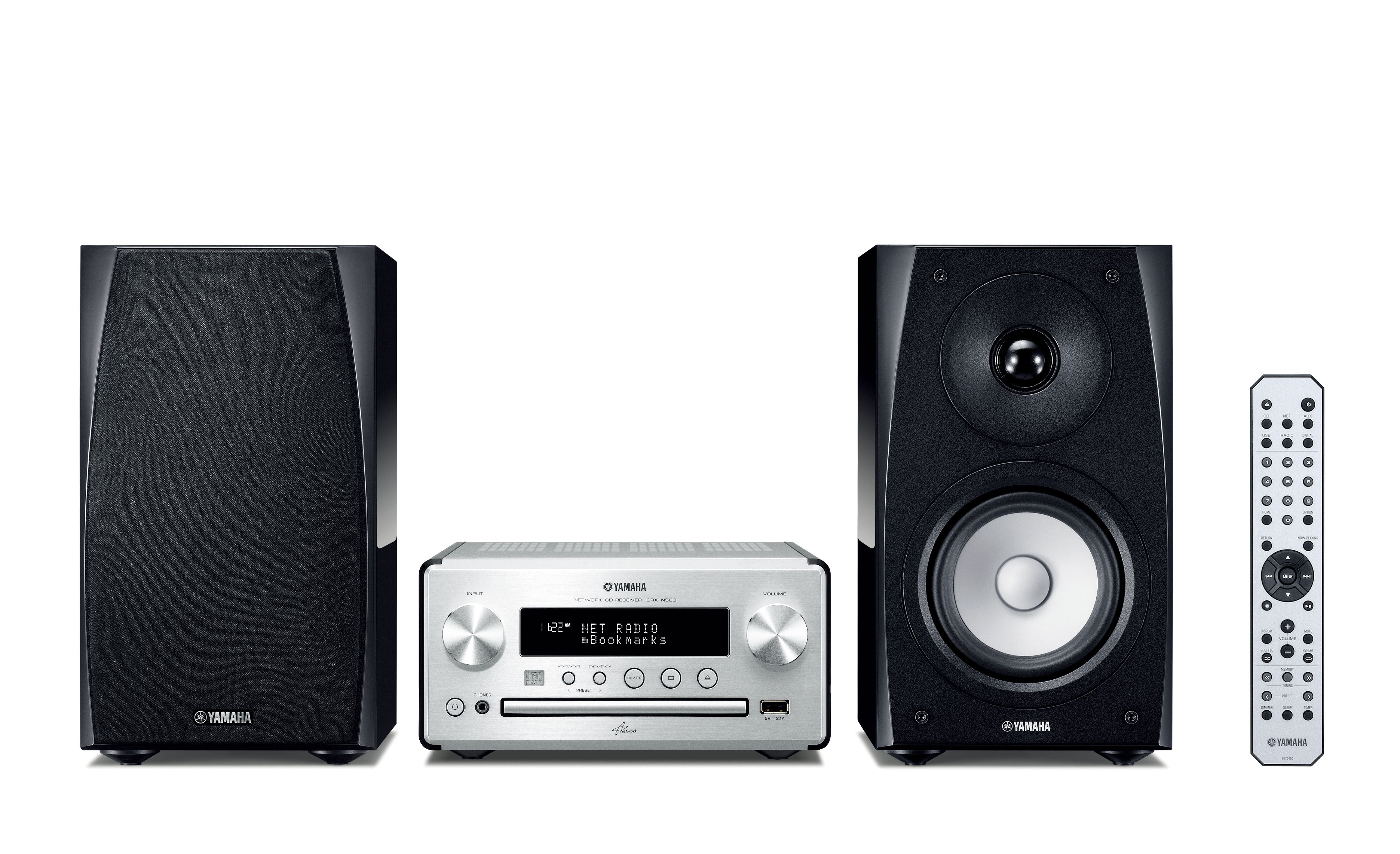 YAMAHA MCR-N560 Kompaktanlage (iPod Steuerung, Silber/Pianoschwarz)