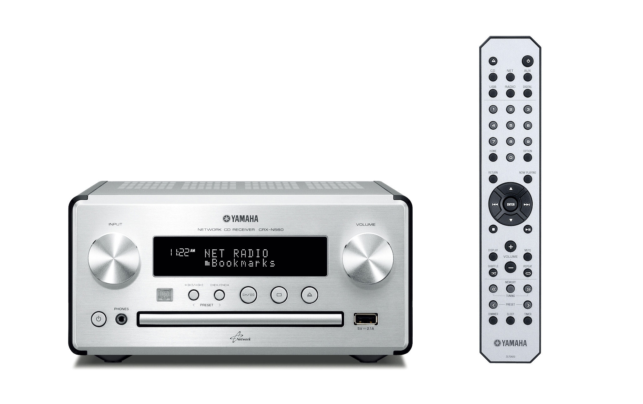 YAMAHA MCR-N560 Kompaktanlage (iPod Steuerung, Silber/Pianoschwarz)