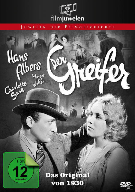 DVD-Cover. Zwei Personen schauen sich an, Schwarz-Weiß-Bild. Titel: Der Greifer.