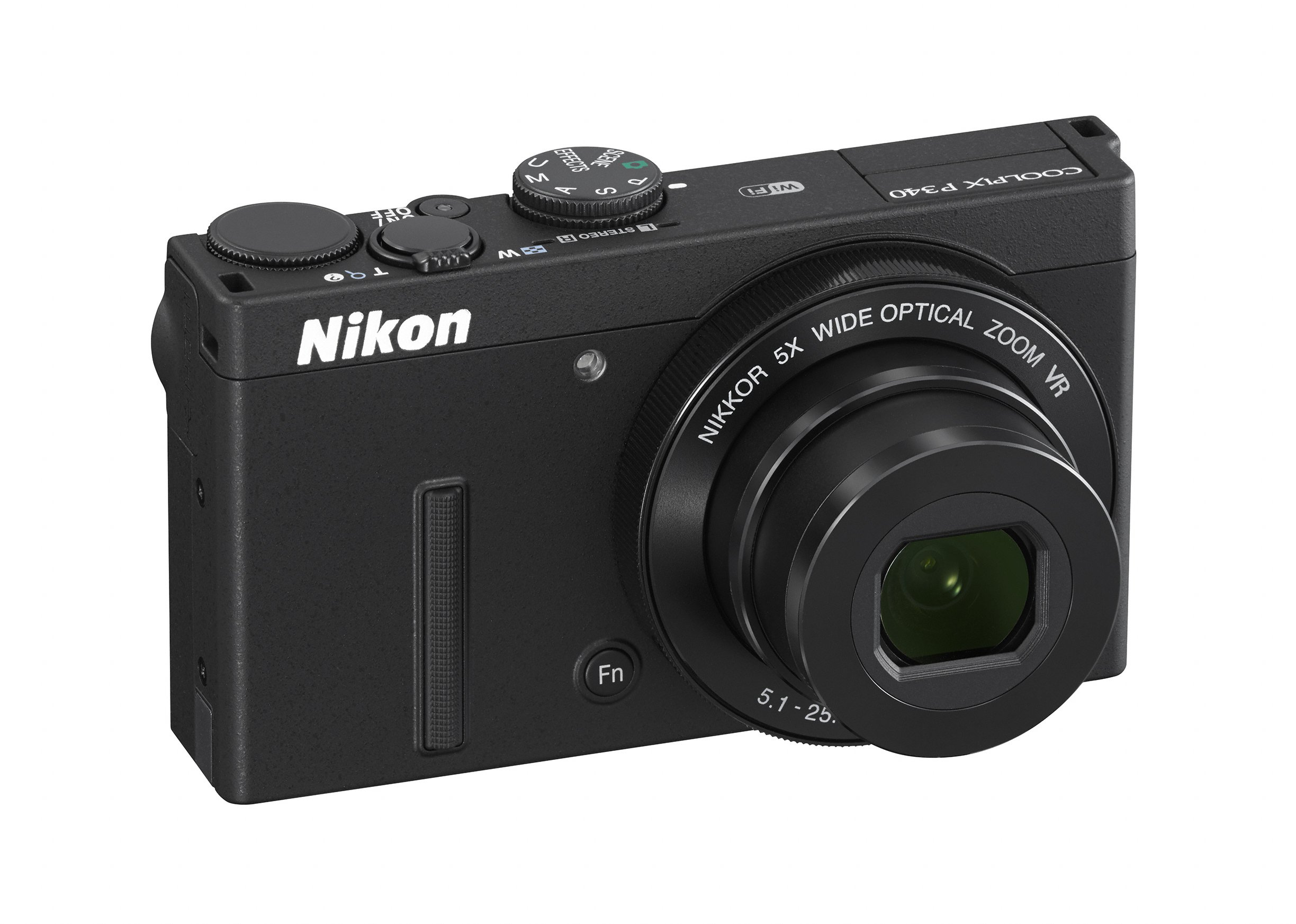 NIKON Coolpix P 340 schwarz Kompaktkamera Schwarz, 5x opt. Zoom, TFT-LCD, WLAN