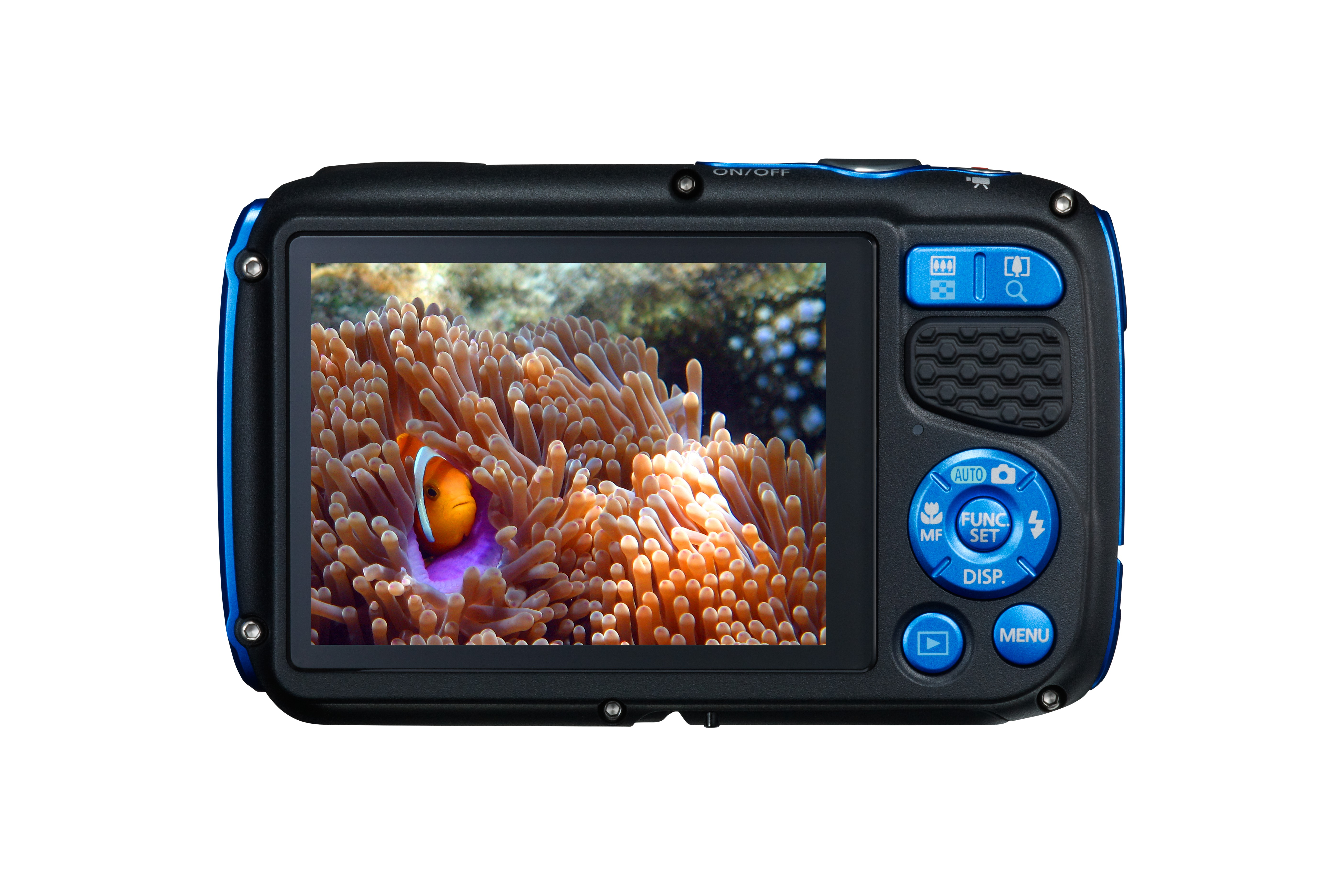 CANON PowerShot D30 Digitalkamera Blau, 5x opt. Zoom, PureColor-LCD-II (TFT)