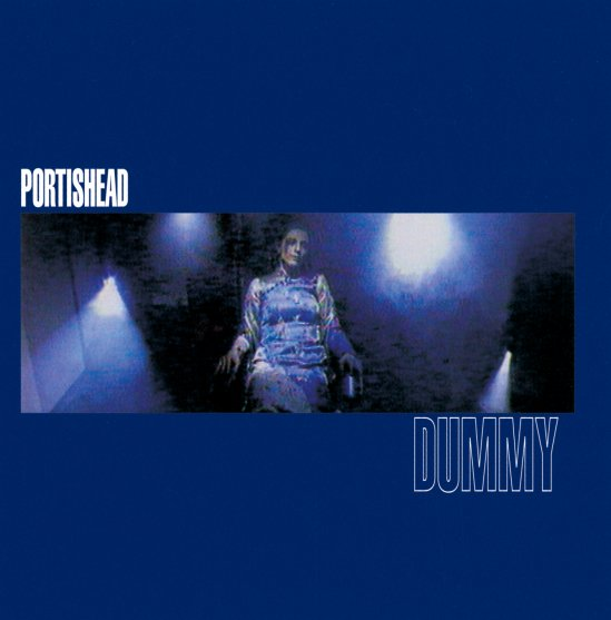 Portishead album borító, kék háttér, egy ülő nő, felfelé néz, szöveggel.