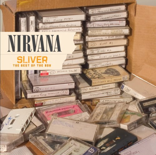 Nirvana 'Sliver' album borító, dobozban lévő kazettákkal.