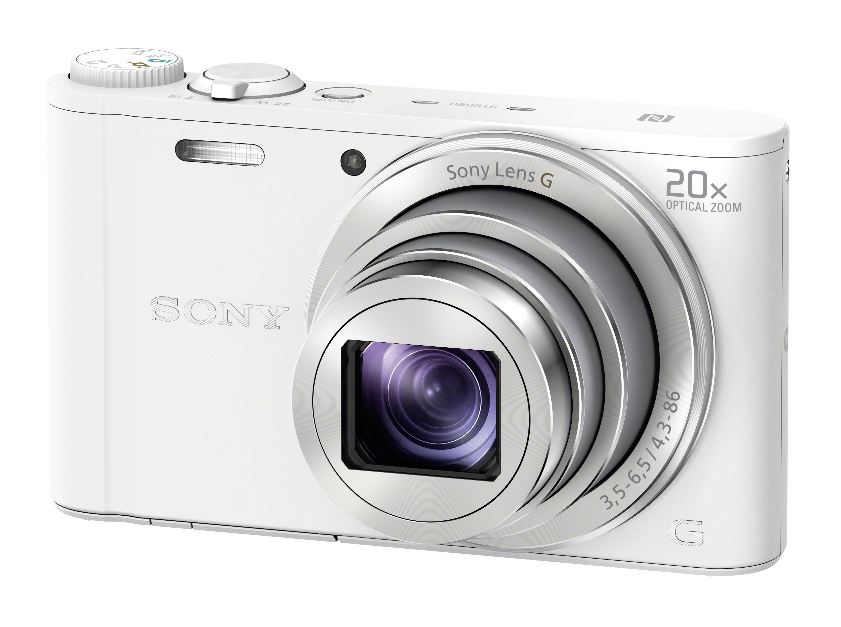 NFC Weiß, TFT-LCD, SONY Fine, 20x Cyber-shot Digitalkamera Xtra DSC-WX350 Zoom, , WLAN opt.