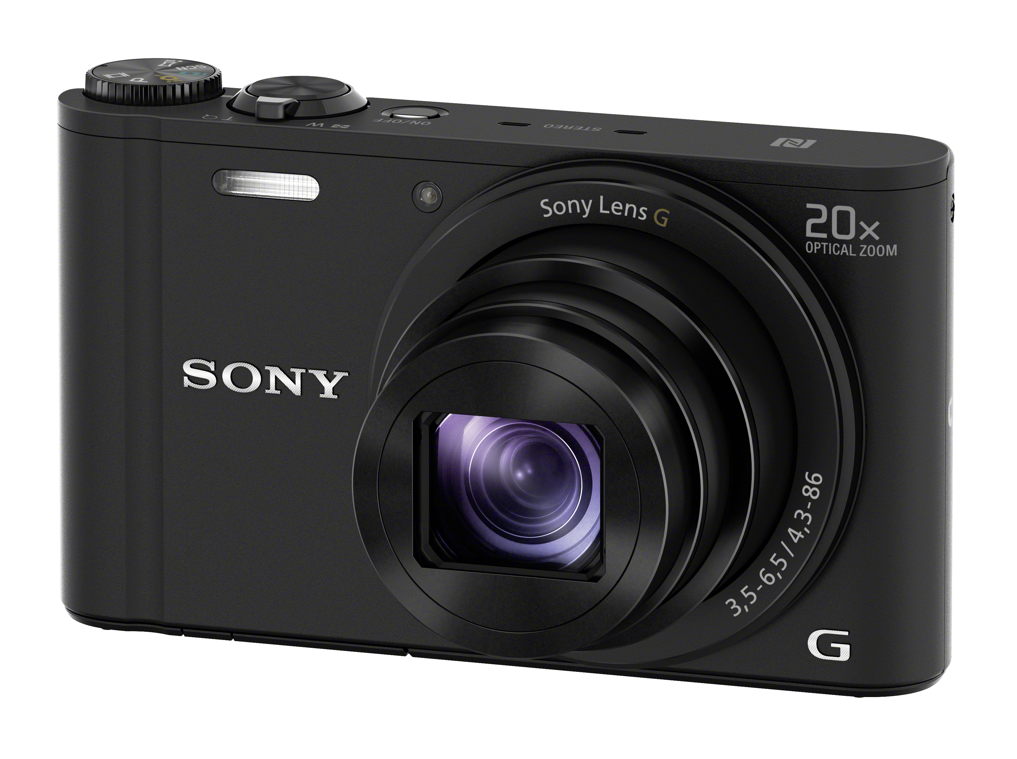 SONY Cyber-shot DSC-WX350 NFC Digitalkamera Schwarz, 20x opt. Zoom, TFT-LCD, Xtra Fine, WLAN