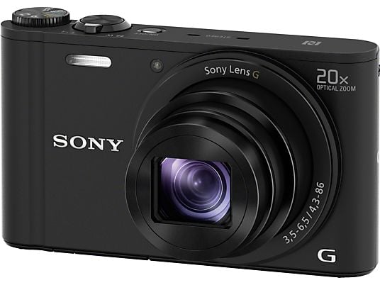 SONY Cyber-shot DSC-WX350 NFC Digitalkamera Schwarz, 20x opt. Zoom, TFT-LCD, Xtra Fine, WLAN