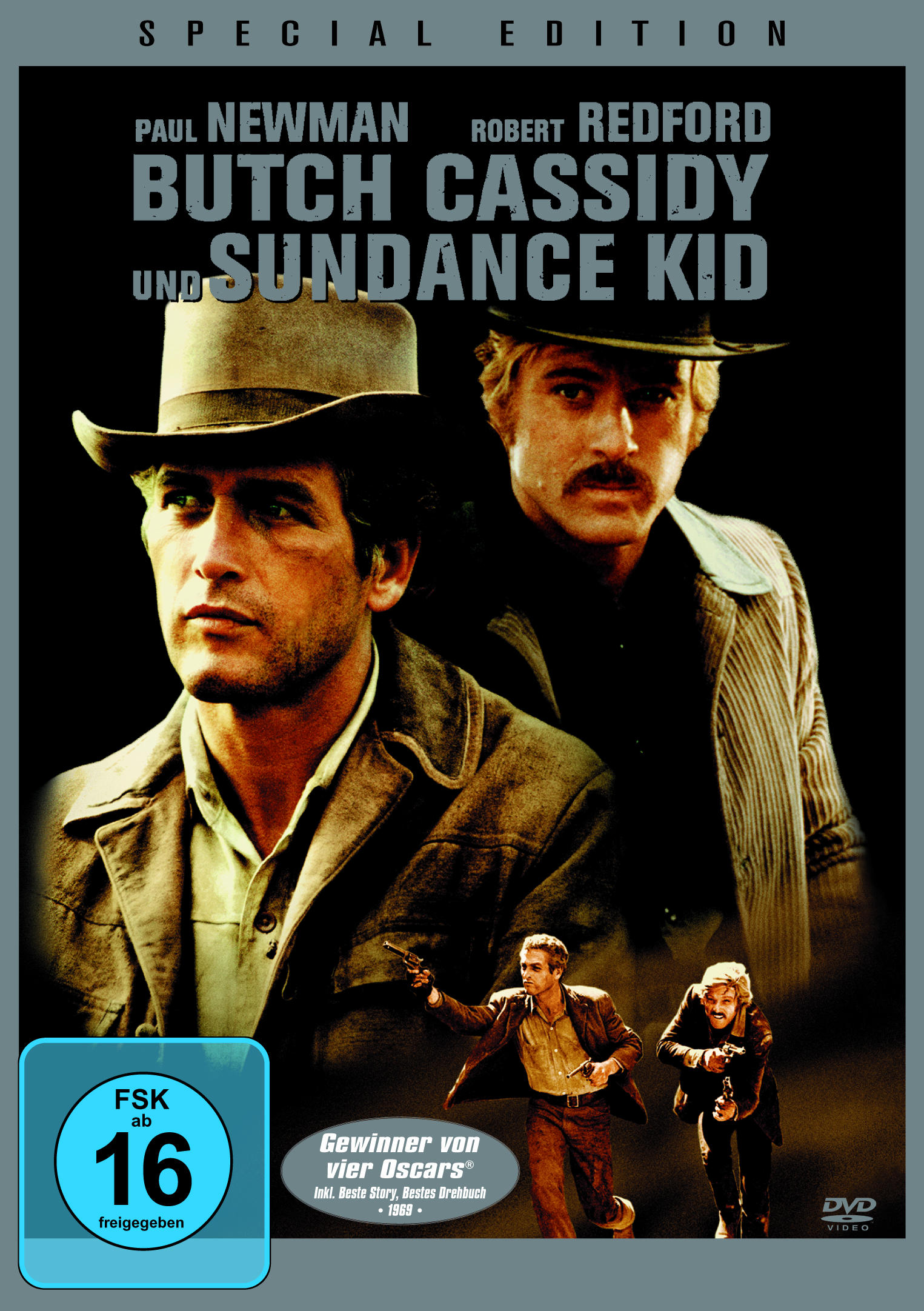 Butch Cassidy und Sundance Kid DVD-Cover mit Paul Newman und Robert Redford.