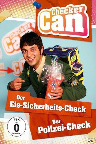 Filmcover. Ein Mann in Uniform hält eine Tüte, mit dem Titel 'Der Eis-Sicherheits-Check'.