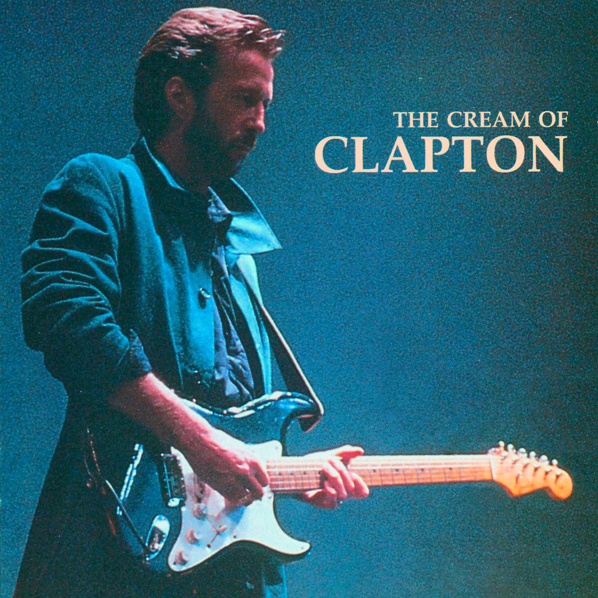 Eric Clapton Albumcover, der Gitarre spielt.